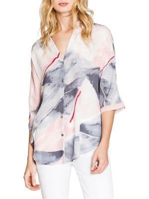 Nic+zoe Printed Button-down Shirt