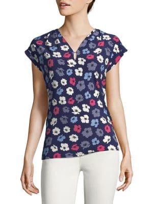 Anne Klein Cap Sleeve Floral Top