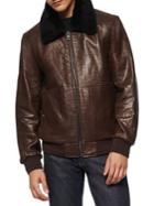 Andrew Marc Cuthbert Shearling-trimmed Leather Jacket