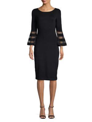Calvin Klein Illusion Bell-sleeve Sheath Dress