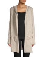 Core Life Hooded Open-front Cotton Cardigan