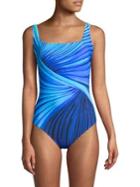Gottex Abstract Printed Squareneck One-piece