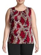 Calvin Klein Snakeskin-print Pleated Top