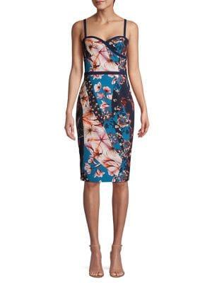 Black Halo Daria Floral Sweetheart Sheath Dress