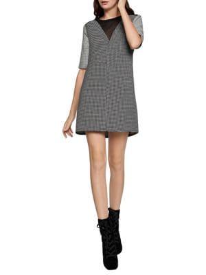 Bcbgeneration Mixed Media Windowpane Dress