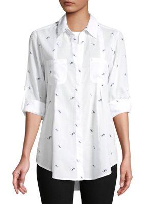 Lord & Taylor Tucan Nancy Cotton Button-down Shirt