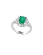 Effy Brasilica Diamonds, Natural Emerald And 14k White Gold Statement Ring