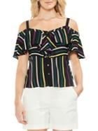 Vince Camuto Topic Heat Paradise Multicolored Striped Blouse