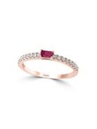 Effy 14k Rose Gold, Diamond & Ruby Basket-style Ring