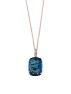 Effy Diamond, London Blue Topaz & 14k Rose Gold Pendant Necklace