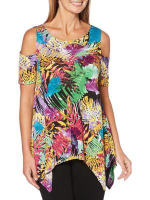Rafaella Petite Botanical-print Blouse