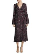 The Fifth Label Sonic Floral Bell-sleeve Wrap Dress