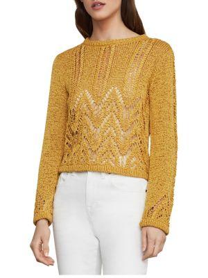 Bcbgmaxazria Mixed Stitch Crop Sweater