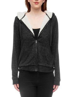 B Collection By Bobeau Remington Faux Shearling-lined Hooded Jacket