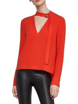Bcbgmaxazria High-low Split Back Blouse