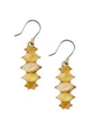 Lucky Brand Goldtone, Mother Of Pearl And Epoxy Stone Mini Drop Earrings