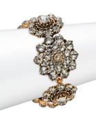 Oscar De La Renta Floral Crystal Toggle Bracelet
