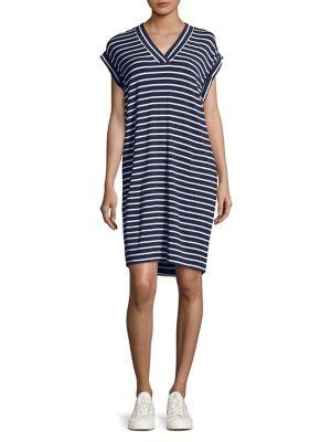 Calvin Klein Striped V-neck Shift Dress