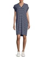 Calvin Klein Striped V-neck Shift Dress