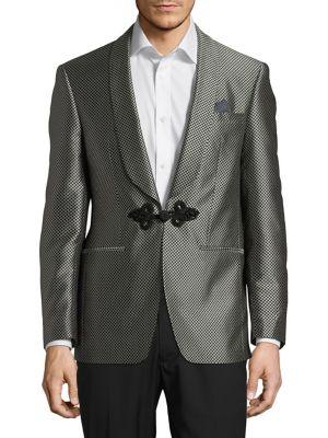 Tallia Orange Macrame-front Printed Blazer