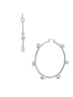 Steve Madden Casted Stone Hoop Earrings