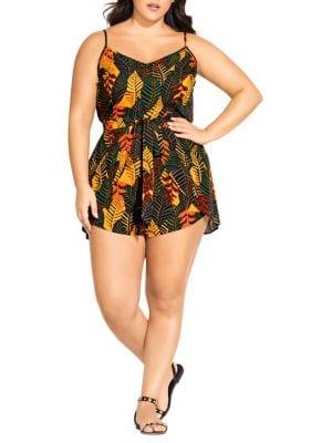 City Chic Plus Florida Key Playsuit