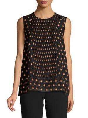 Diane Von Furstenberg Printed Crinkle Blouse