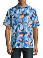 Tommy Bahama Palapa Leaves Camp Silk Button-down Shirt
