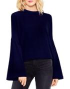 Two By Vince Camuto Mockneck French Terry Bell-sleeve Top