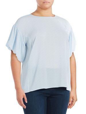 Vince Camuto Plus Printed Bubble Top