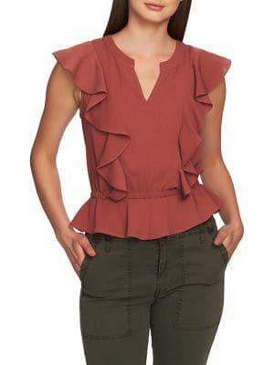 1.state Ruffled Sleeveless Blouse