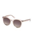 Guess 53mm Round Logo Etched Sunglasses