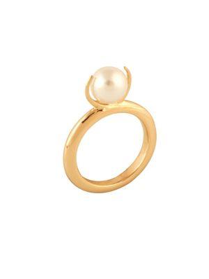 Michelle Campbell Faux Pearl Claw Ring