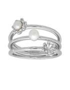 Lord & Taylor 3.5 - 4.5 Mm Freshwater Pearl And Silver Ring