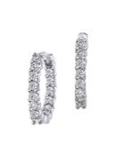 Roberto Coin Diamond & 18k White Gold Hoop Earrings/0.5
