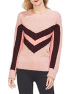 Vince Camuto Gilded Rose Textured Chevron Sweater