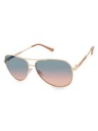 Jessica Simpson 60mm Rose Goldtone Gradient Sunglasses