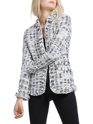 Nic+zoe New Mix Fringe-trimmed Tweed Jacket
