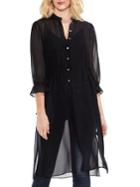 Vince Camuto Chiffon Quarter-sleeve Tunic