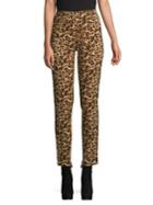 Imnyc Isaac Mizrahi Leopard Print Slimming Straight Pants