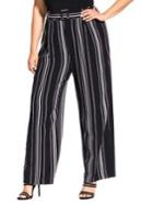 City Chic Plus Striped Palazoo Pants