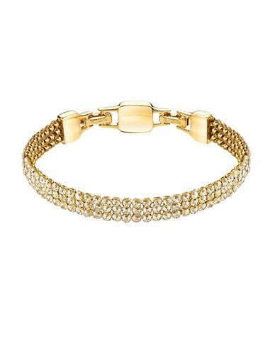 Swarovski Clim 23k Gold-plated Crystal Studded Bracelet