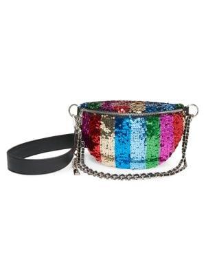 Steve Madden Bpride Rainbow Convertible Sequin Belt Bag