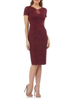 Js Collections Short-sleeve Lace Sheath Dress