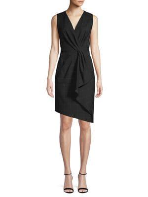 Elie Tahari Adrianne Ruched Drape Sheath Dress