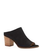 Lucky Brand Organza Leather Block-heel Mules