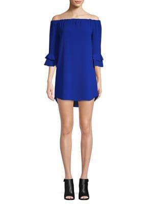 Quiz Ruffled-sleeve Off-the-shoulder Dress