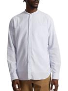 French Connection Striped Mandarin Collar Cotton Shirt
