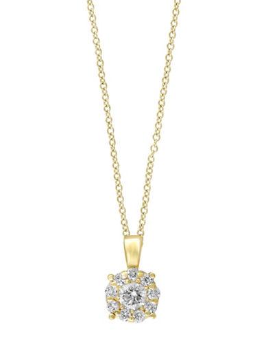 Effy Doro Diamond And 14k Yellow Gold Halo Pendant Necklace