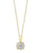 Effy Doro Diamond And 14k Yellow Gold Halo Pendant Necklace
